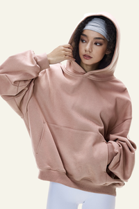 Women's  Streetwear Short Curved-Hem  Hoodie