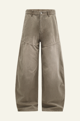 Men's Washed  Vintage Fleece-Lined Casual Pants.