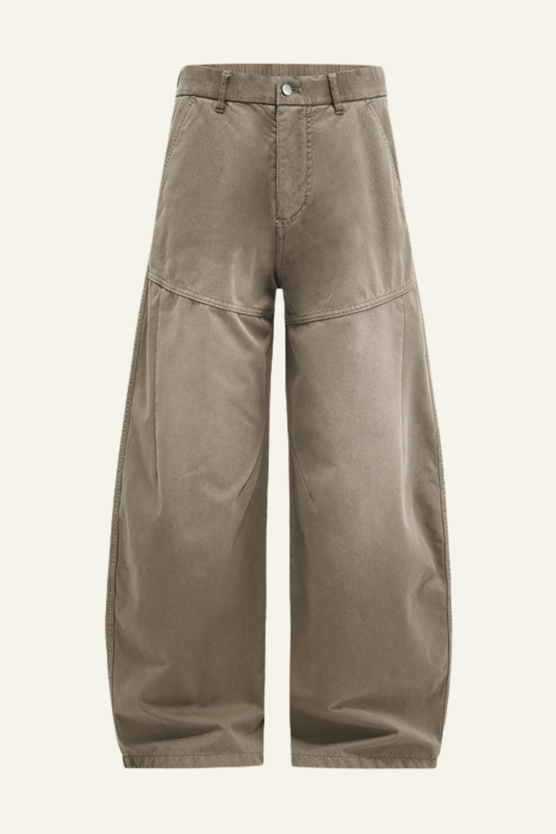 Men's Washed  Vintage Fleece-Lined Casual Pants.
