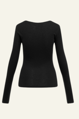 Women's V-Neck Tencel-Wool Stretch Relaxed-Fit T-Shirt