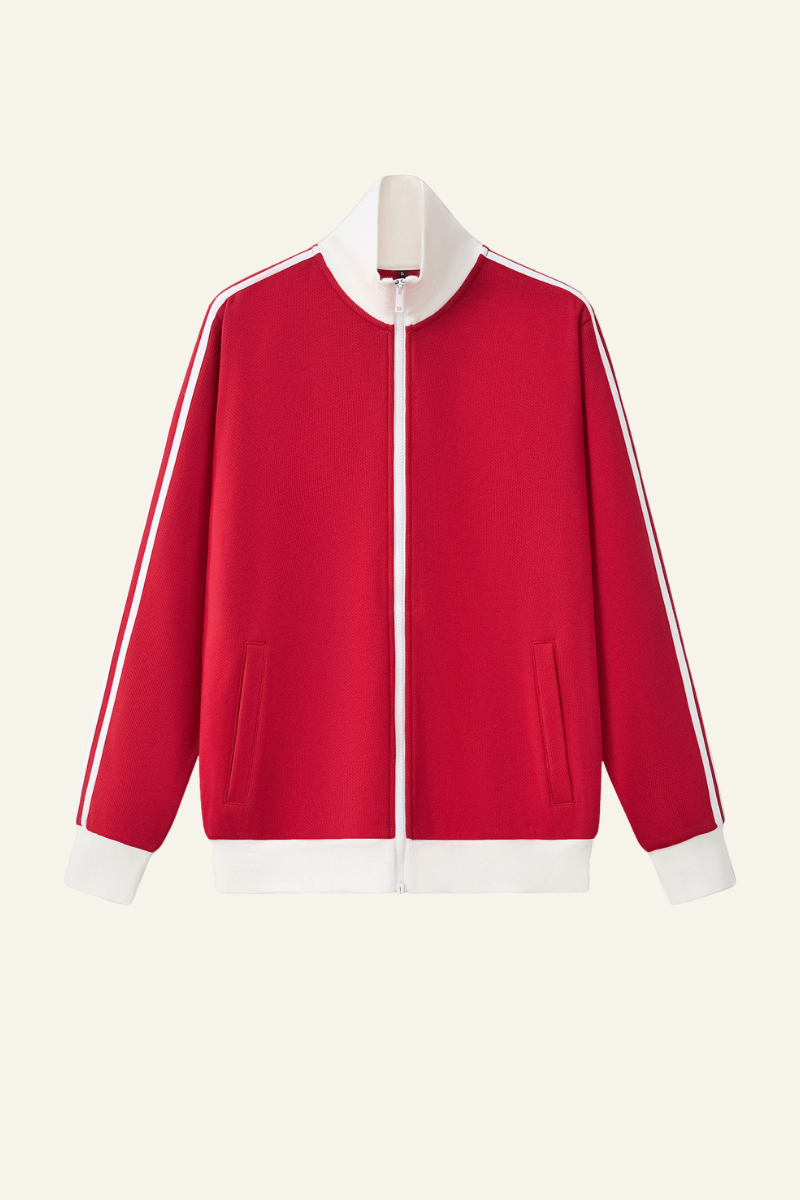 Men's Streetwear Vintage Stand-Collar Side-Striped Jacket