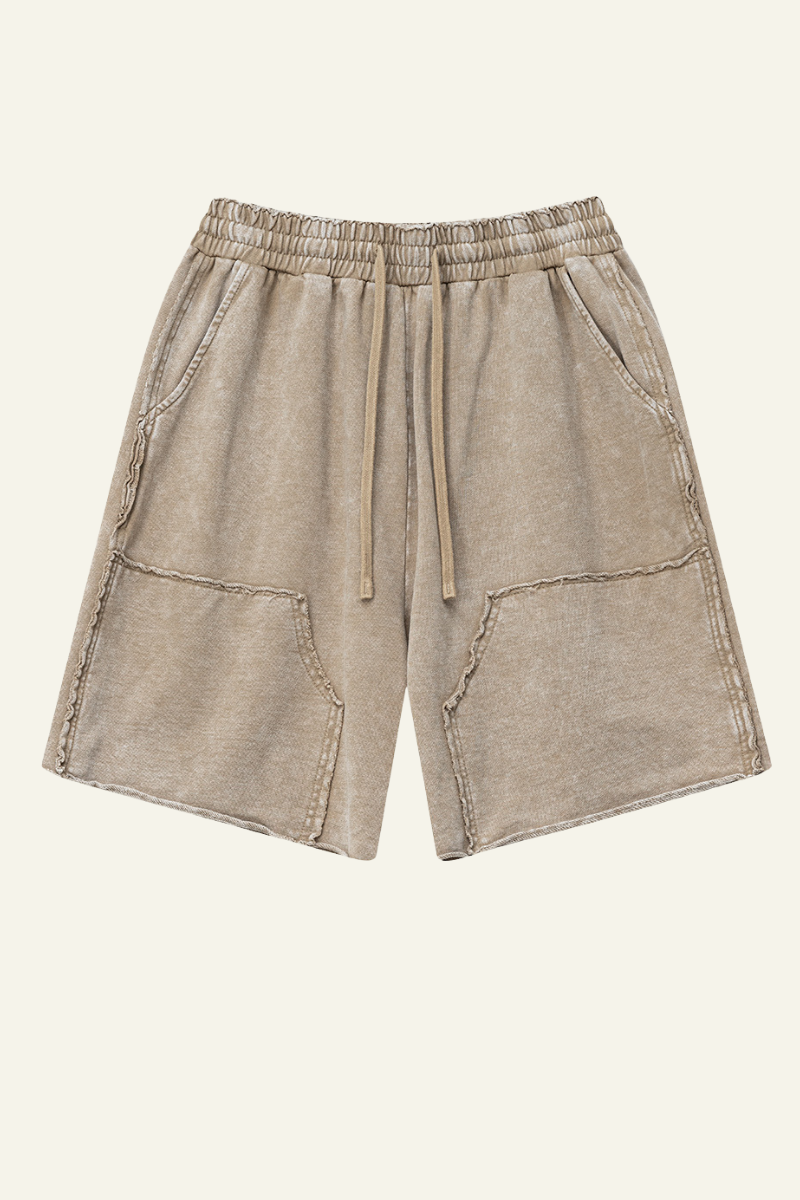 Men's Cotton Streetwear Vintage Tie-Dye Patchwork Shorts