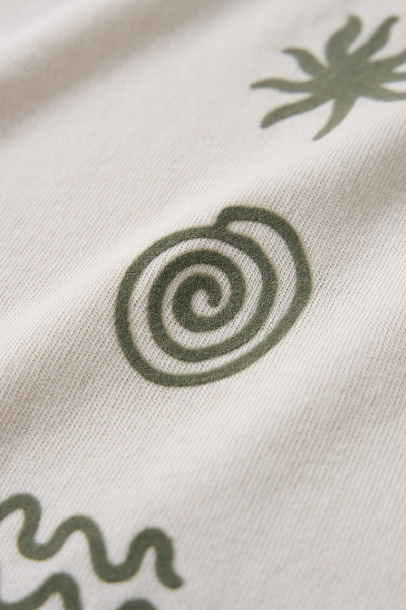 Women's Cotton Linen Symbol Print Long Sleeve Tee
