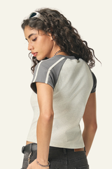 Women's Vintage Color Block Slim T-shirt