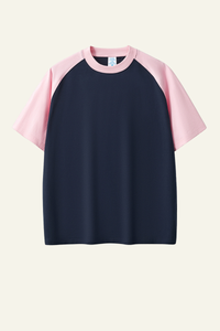 Women's Cotton Color-Blocked Relaxed T-shirt.