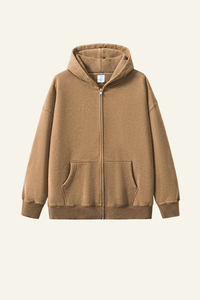 Men's Streetwear Fleece-Lined Hooded Jacket