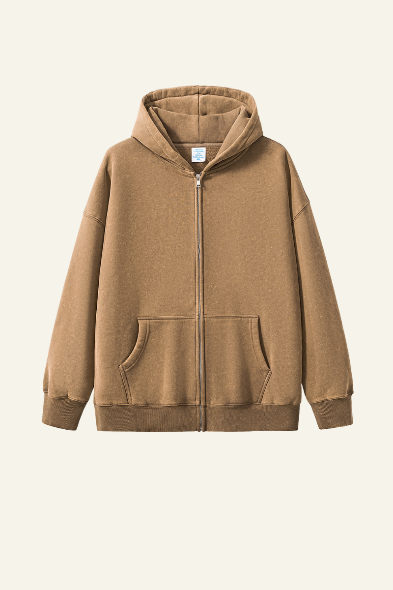 Men's Streetwear Fleece-Lined Hooded Jacket