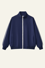 Women's  Streetwear Striped Full Zipperl Athletic Jacket.