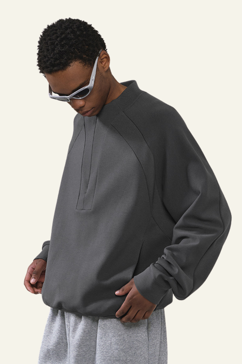 Men's Streetwear Stand Collar Half Zipper Pullover