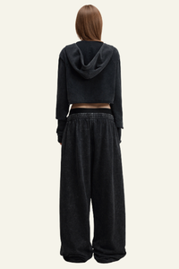 Women's Vintage Streetwear Set:Hoodie & Casual Pants