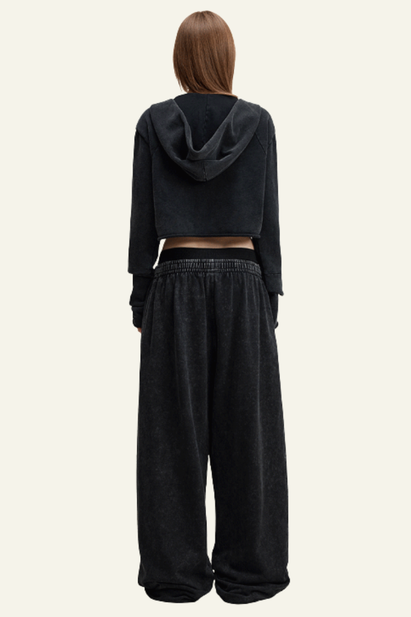 Women's Vintage Streetwear Set:Hoodie & Casual Pants