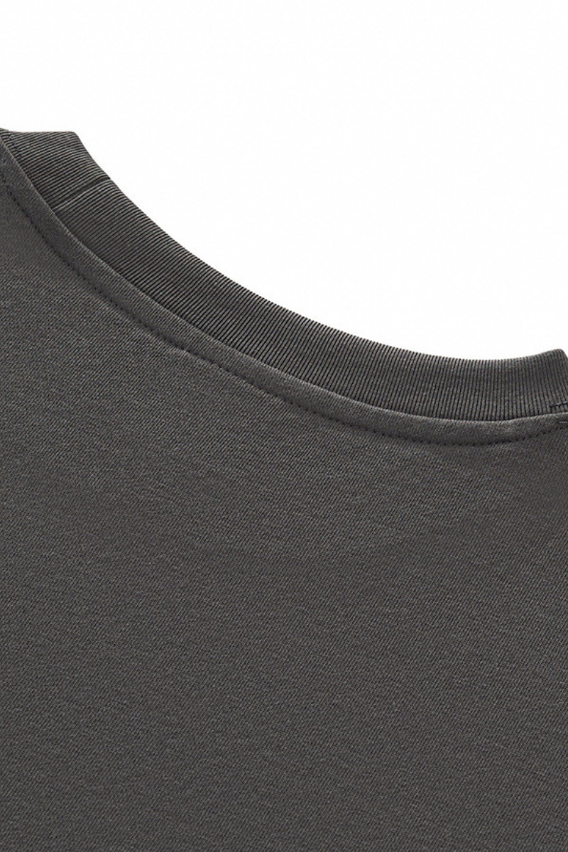 Men's Streetwear Solid Color Raw-Edge Short Sleeve T-Shirt