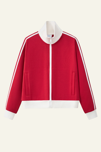 Women's Streetwear Vintage Stand-Collar Side-Striped Jacket
