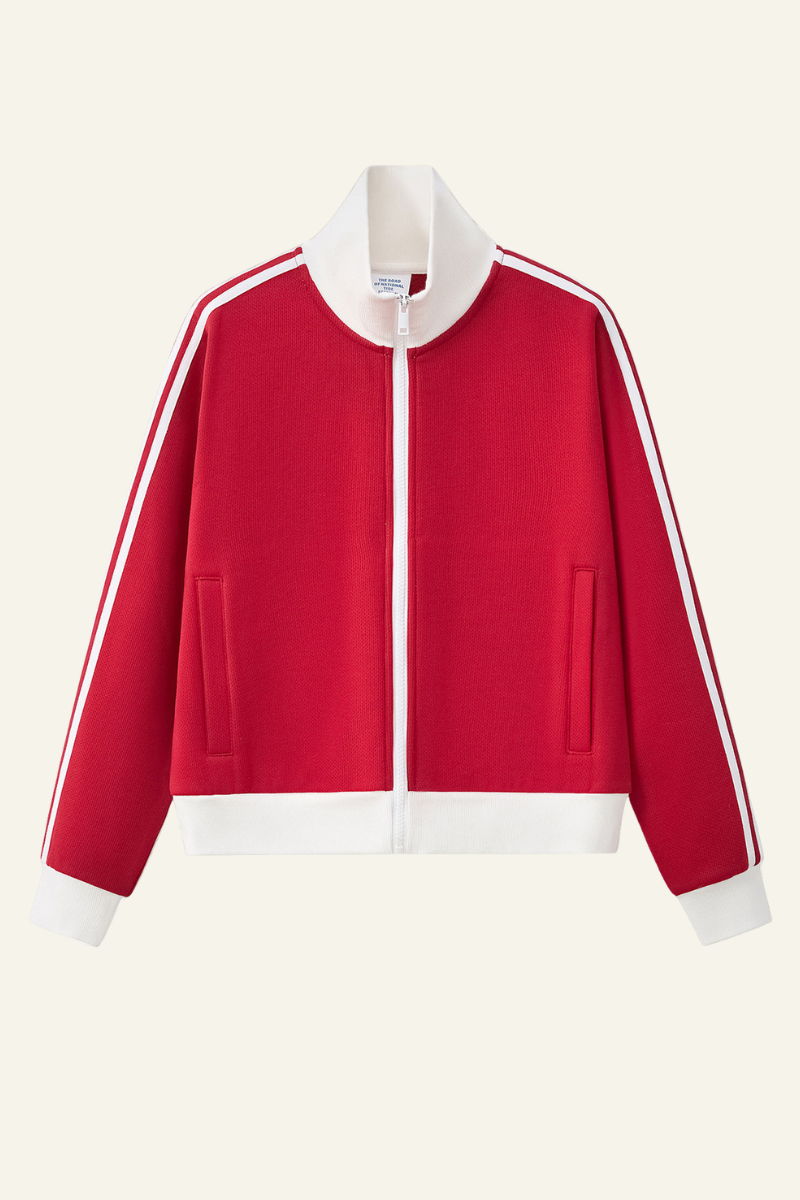 Women's Streetwear Vintage Stand-Collar Side-Striped Jacket