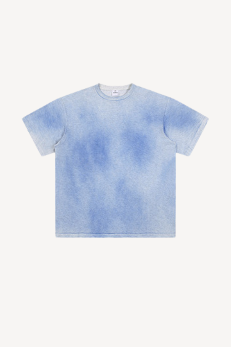 Men's Summer 160g Cotton Hand Painted Fade Loose Crew Tee