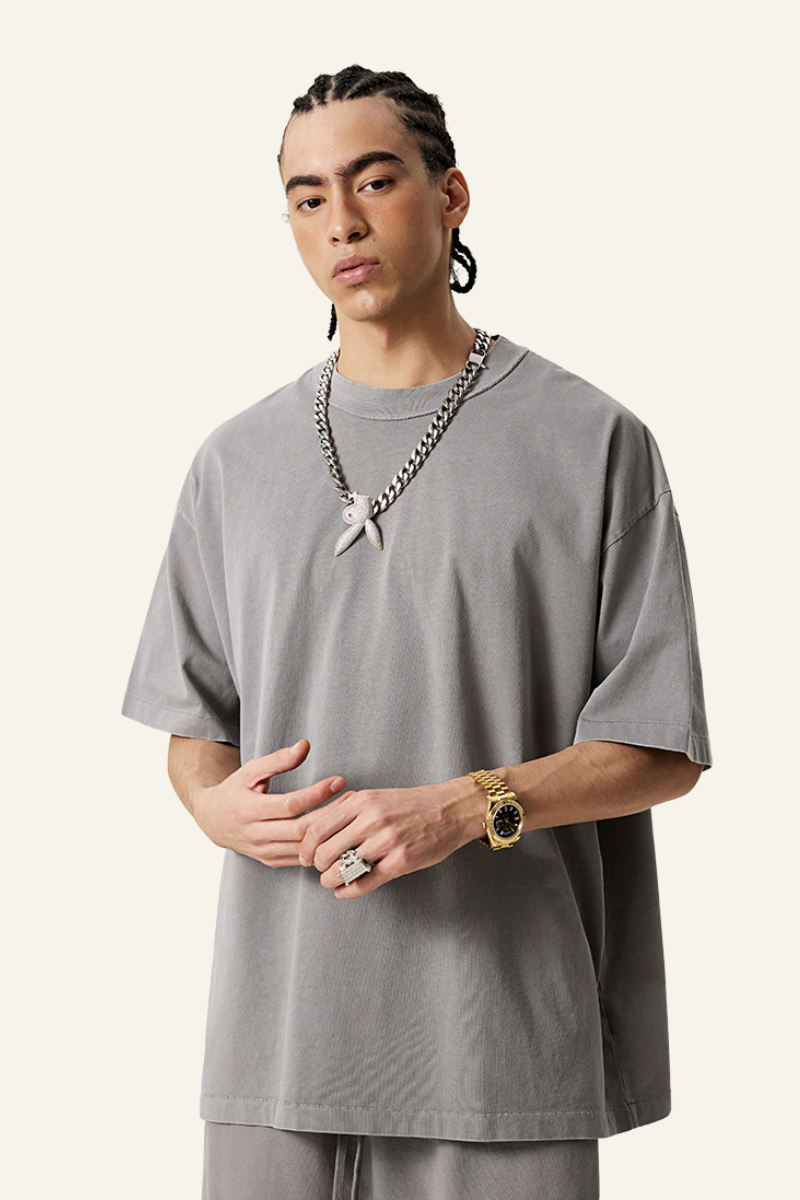 Men's Cotton Streetwear Washed T-Shirt