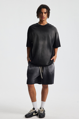 Men's Cotton Gradient Set: Loose-fitting T-shirt And Short
