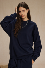 Women's Streetwear Relaxed Drop-Shoulder Solid Pullover
