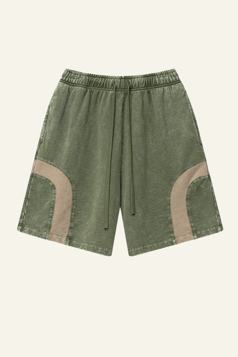 Men's Cotton Streetwear Color Block Shorts.