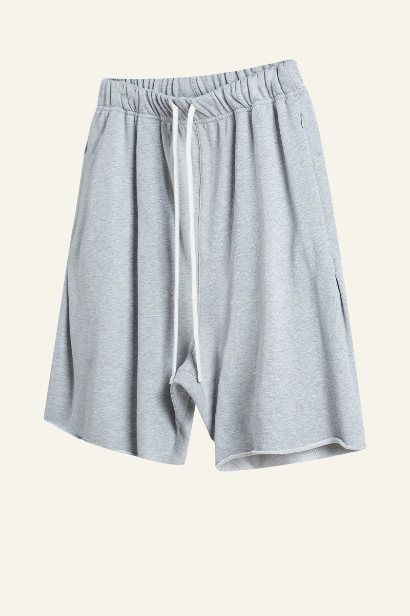 Men's Vintage Washed Cotton Frayed-Hem Shorts