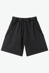 Men's 330g Cotton Washed Elastic Raw Stripe Webbing Shorts