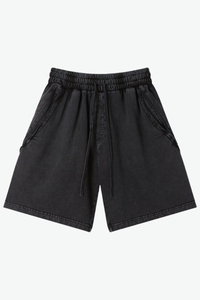 Men's 330g Cotton Washed Elastic Raw Stripe Webbing Shorts