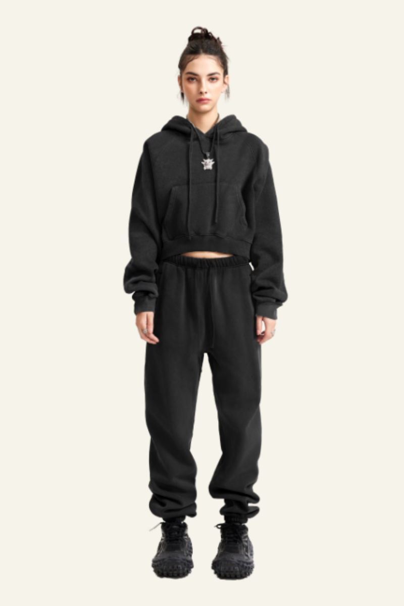 Women's Casual Set:Hoodie And Cuffed Sweatpants
