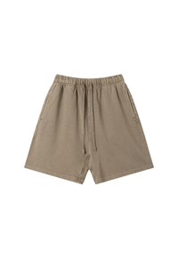 Unisex Spring Summer 360g Cotton Washed Drawstring Shorts