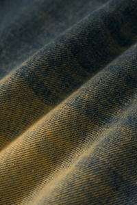 Men's Chain Rhinestone Washed Blue Yellow Fade Wide Jeans