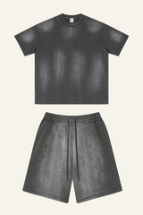 Men's Streetwear Cotton Set:Sleeveless T-shirt And Short