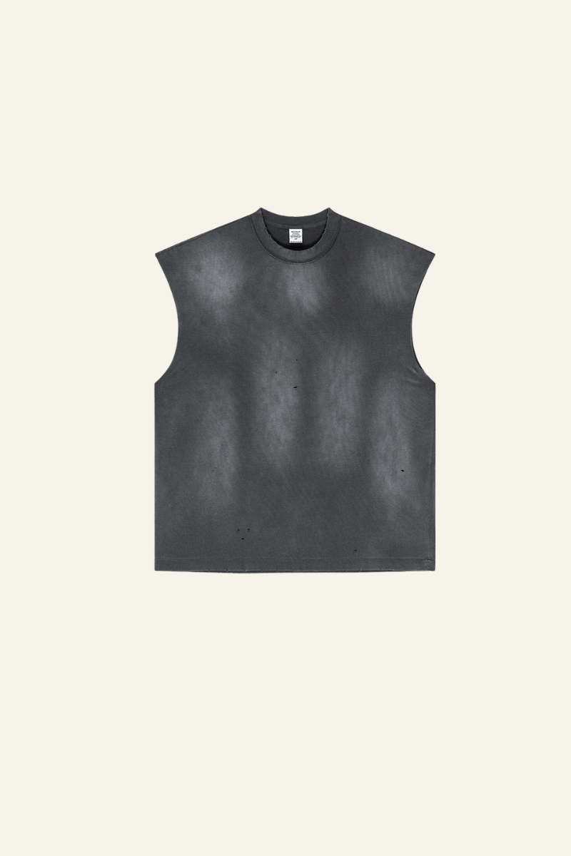 Men's Vintage Gradient Cotton Sleeveless T-shirt