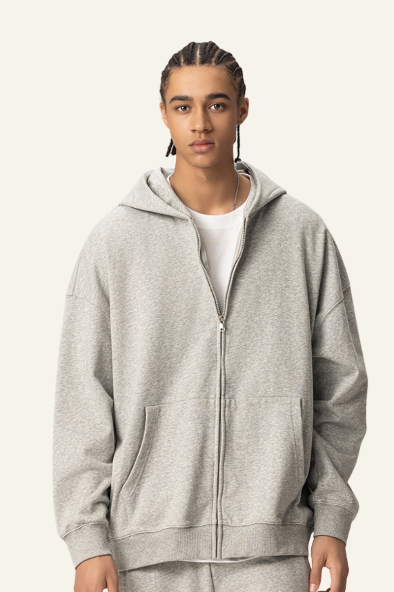Men's Streetwear Full Zipper Hooded Jacket