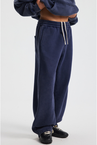 Men's Streetwea Distressed Curved-Blade Sweatpants