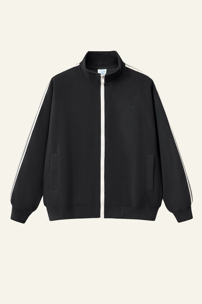 Women's  Streetwear Striped Full Zipperl Athletic Jacket.