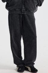 Men's Cotton  Streetwear Washed Distressed Wide Leg Pants