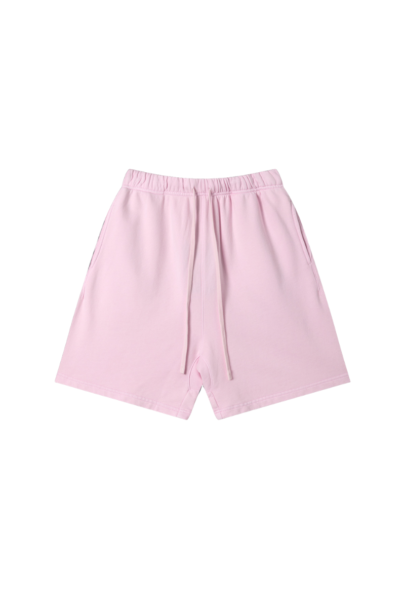 Unisex Spring Summer 360g Cotton Washed Drawstring Shorts