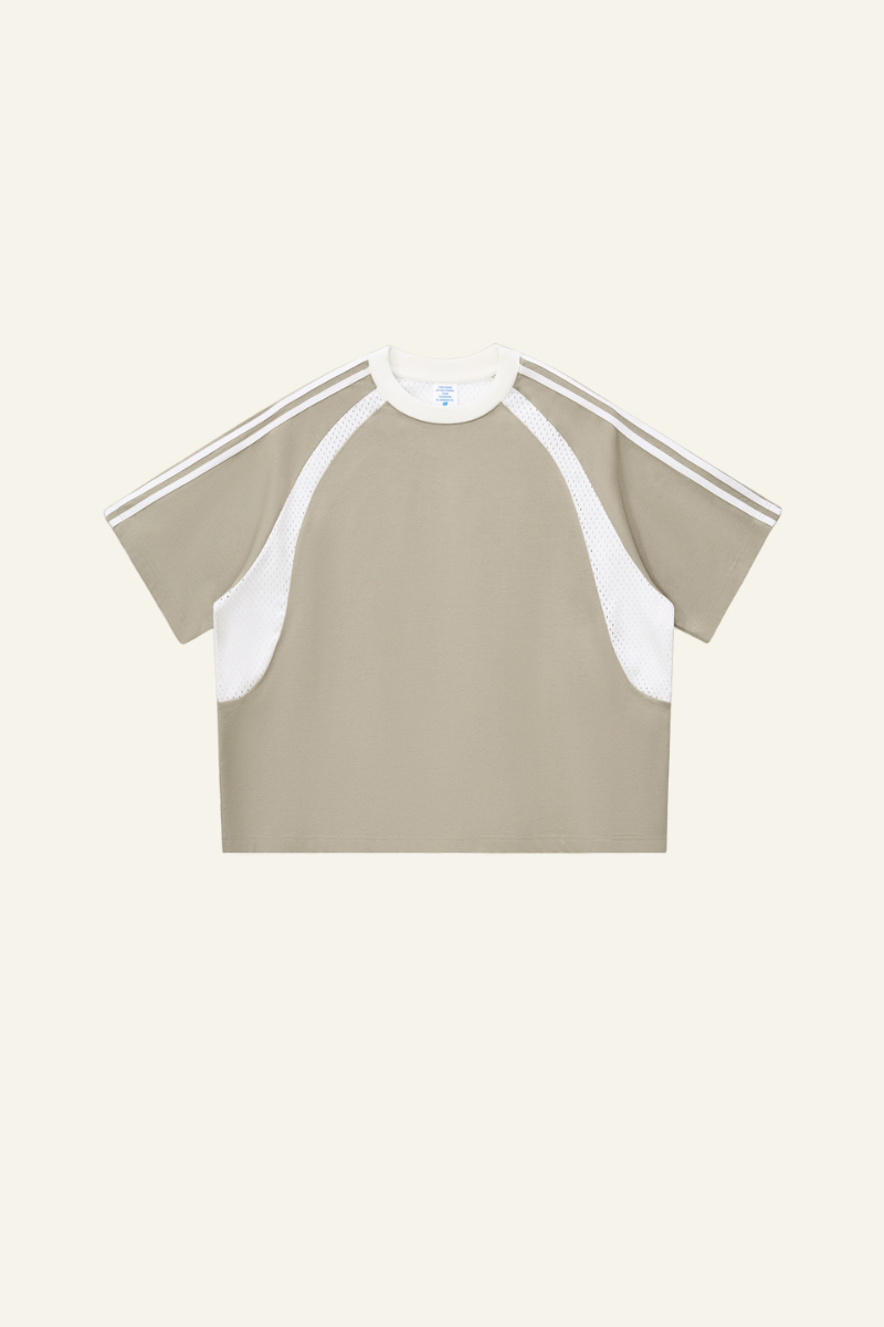 Women's Cotton Side Striped Color Block Streetwear T-shirt