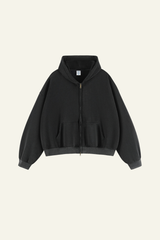 Men's Heavyweight Washed Full Zipper Hooded Jacket