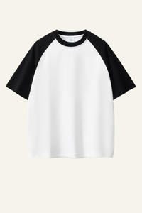 Women's Cotton Color-Blocked Relaxed T-shirt.