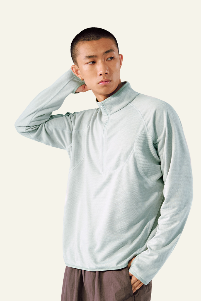 Men's Lightweught Half-zipper Stand-collar Pullover