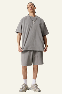 Men's Cotton Streetwear Set:T-Shirt & Short