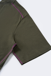 Women's Cotton Drop Shoulder Tee Back Vertical Print