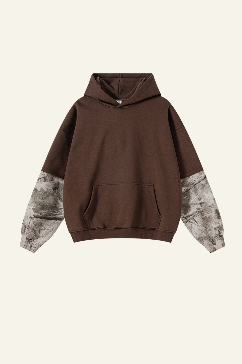 Men's Streetwear Faux Two-Piece Fleece-Lined Hoodie