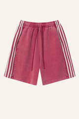 Men's Cotton Streetwear Washed Three side stripes Shorts