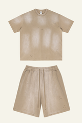 Men's Streetwear Cotton Set:Sleeveless T-shirt And Short