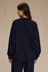 Women's Streetwear Relaxed Drop-Shoulder Solid Pullover