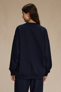 Women's Streetwear Relaxed Drop-Shoulder Solid Pullover