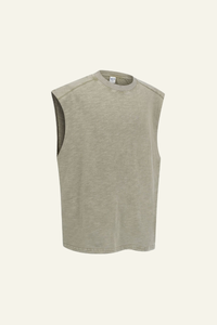 Men's Cotton Washed Retro Round-necked Tank Top