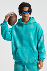 Men's Streetwear Washed 360G Heavyweight Cut Hoodie