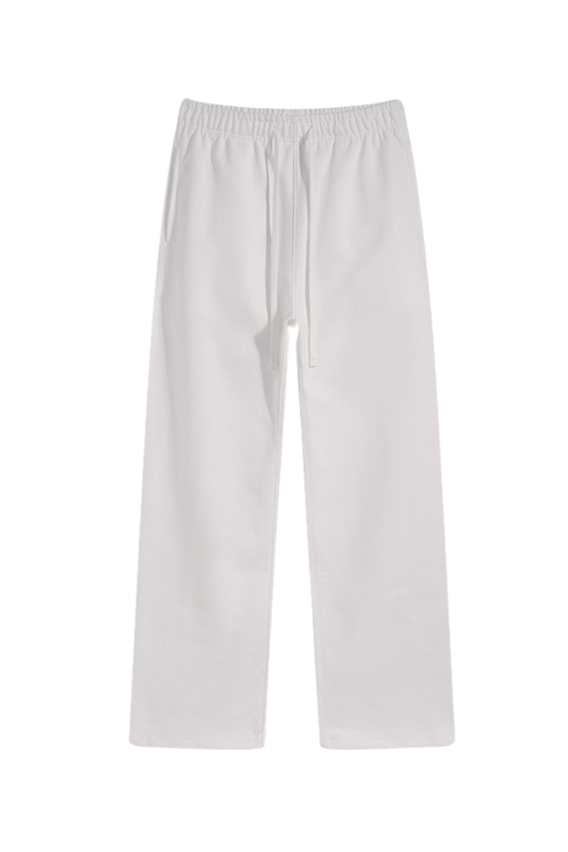 Unisex Summer 450g Elastic Drawstring Straight Pants